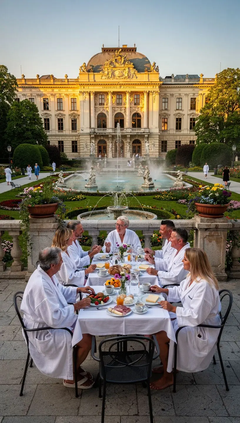 Traditional Slovak cuisine served to guests at a wellness center, emphasizing local culinary delights.